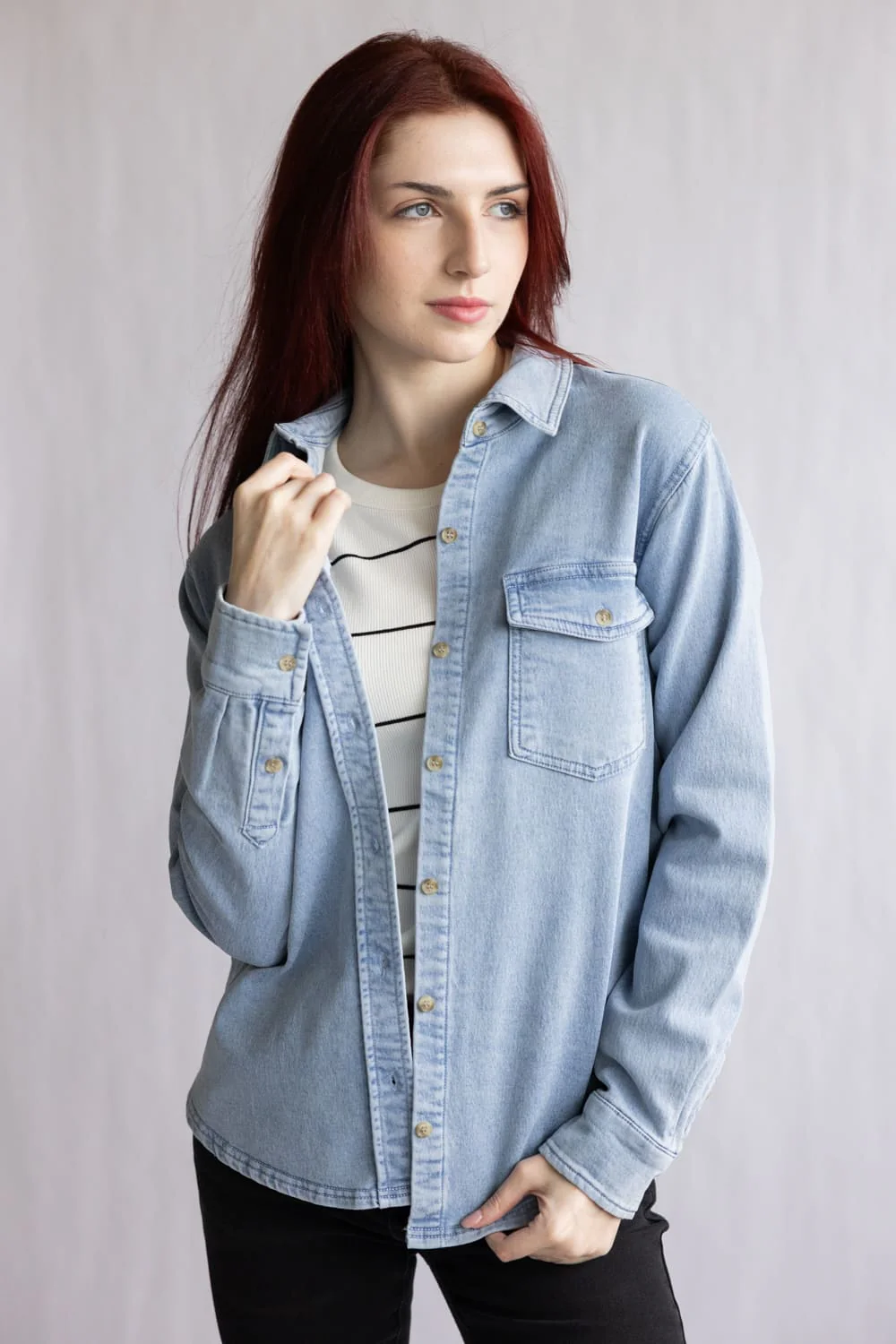 Thread & Supply Rylee Shirt for Women in Denim | T4886TCDTS-DENIM - Image 2