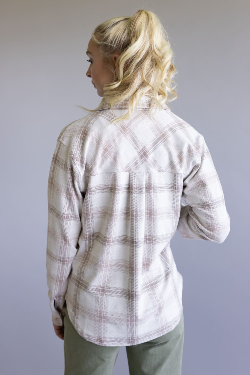Thread & Supply Saja Button Up Shirt for Women in Mauve Taupe Plaid | T3822PVTS-MAUVETAUPEPLAID - Image 2