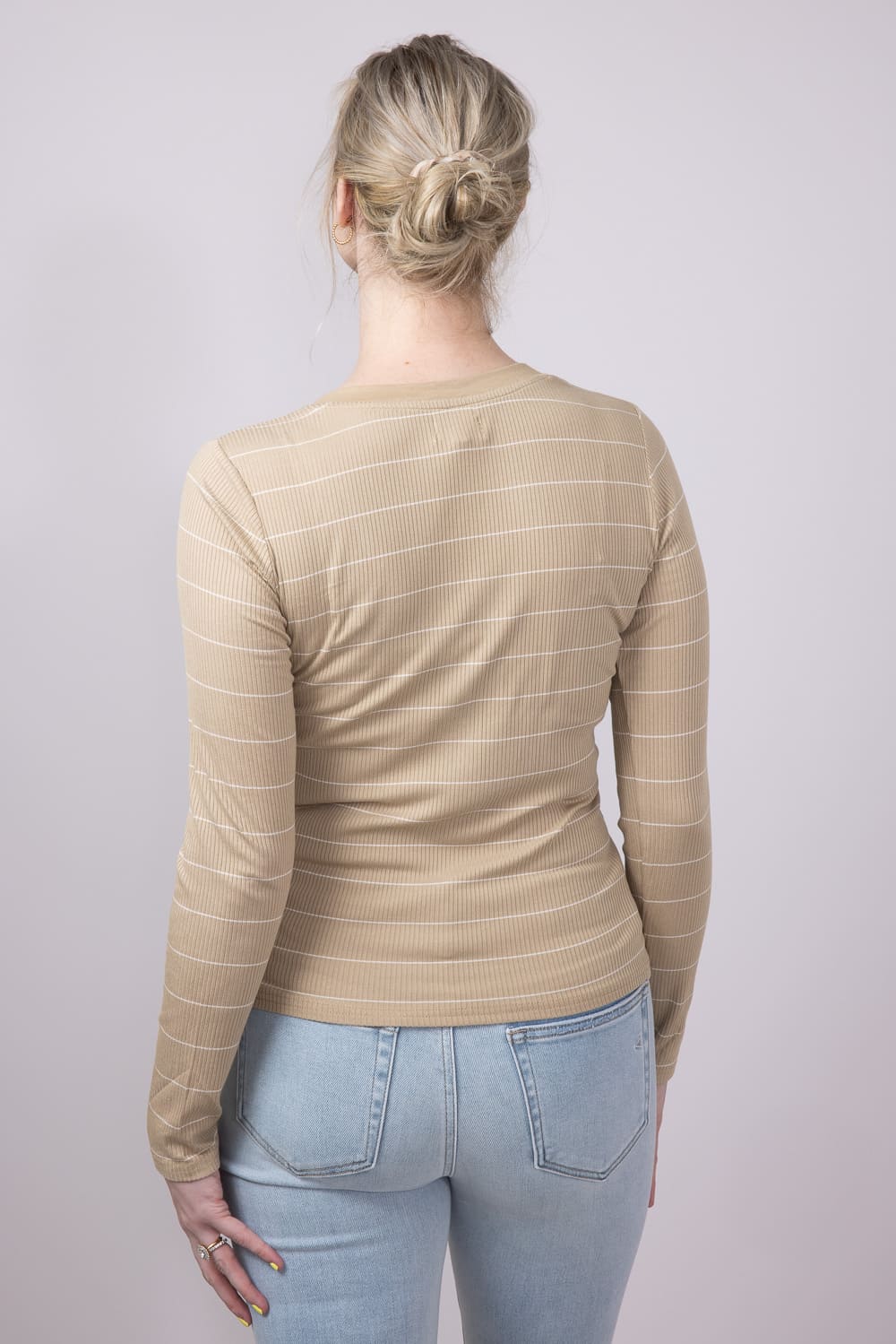 Thread & Supply Solara Stripe Shirt for Women in Brown | T4300RSTS-WHITEPEPPER - Image 2