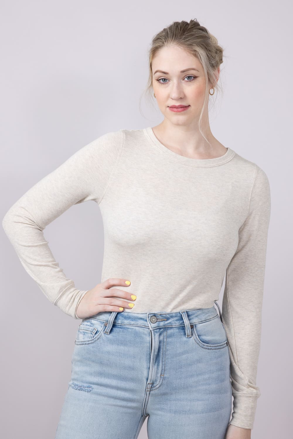 Thread & Supply Stacy Shirt for Women in Sand | T1390MSTS-SANDHEATHER - Image 4