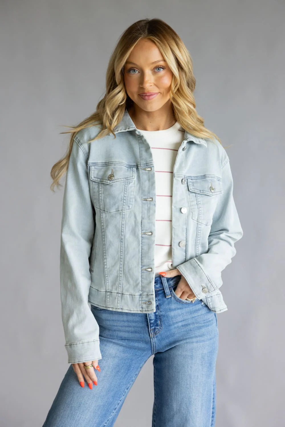 Thread & Supply Tyler Jacket for Women in Light Wash | J2316DEKTS-AIRBLUEWASH
