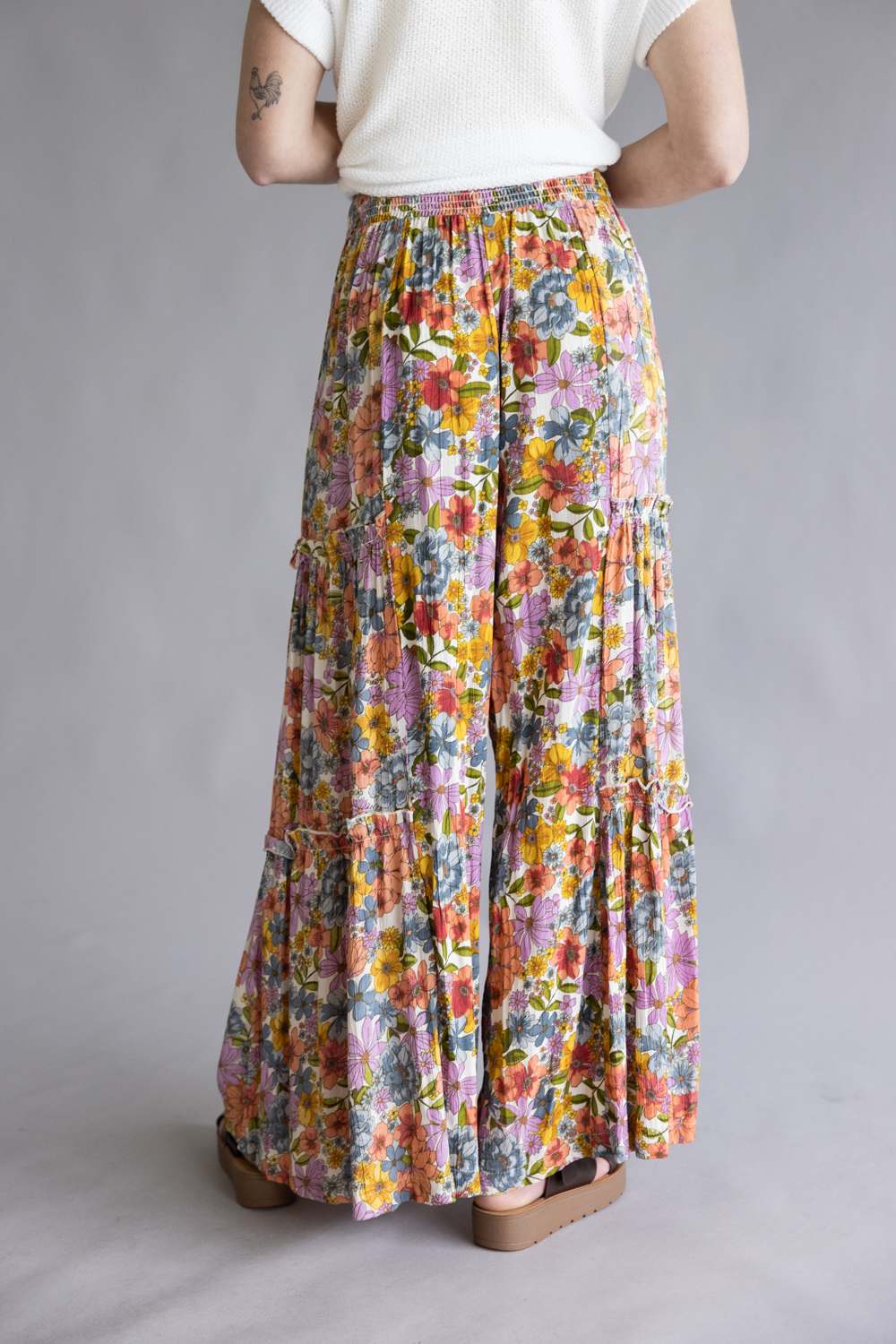 Tiered Floral Beach Pants for Women in Multi | 25T06-A855 - Image 4