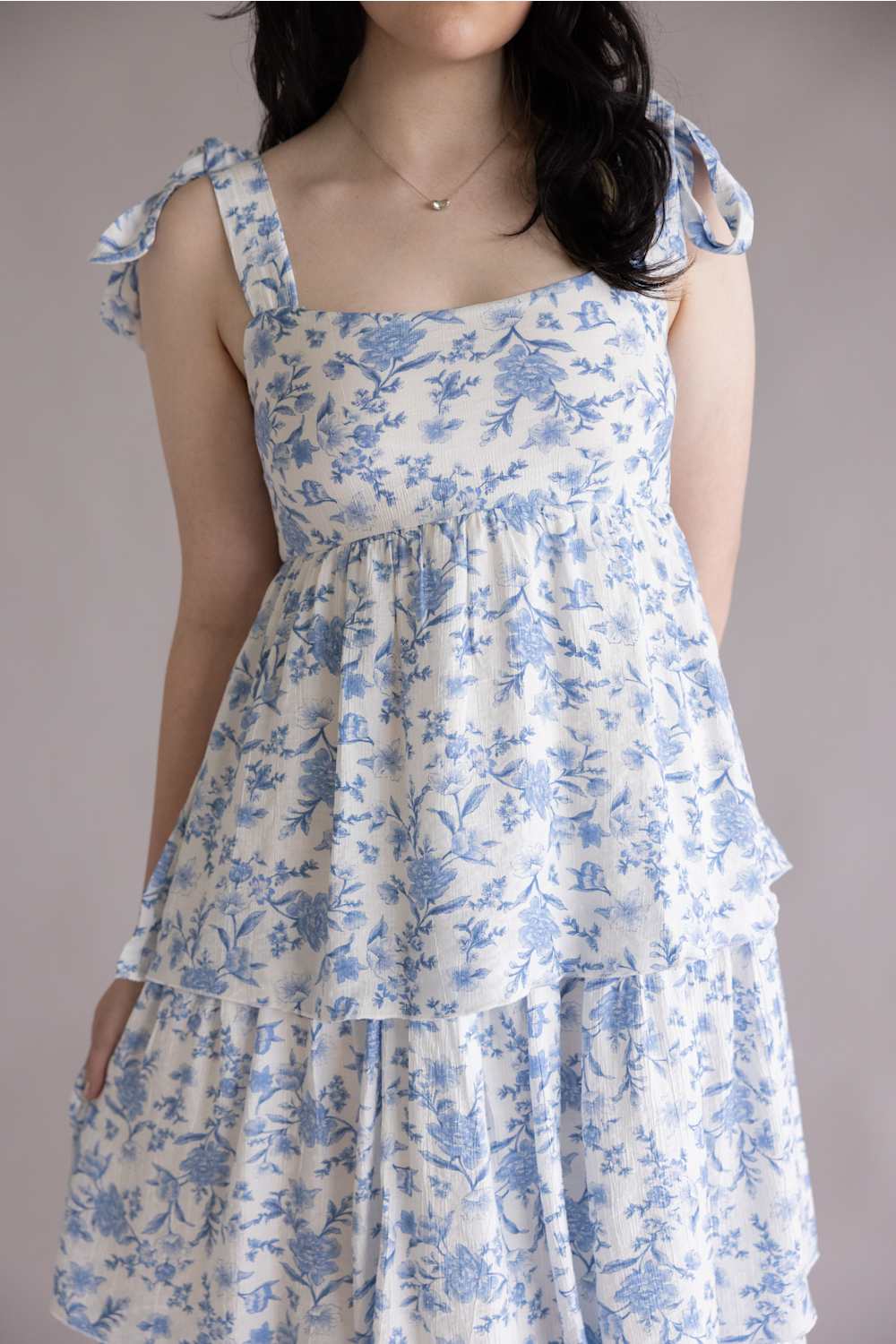 Tiered Floral Maxi Dress for Women in Blue | TB8814-BLUEMULTI - Image 5