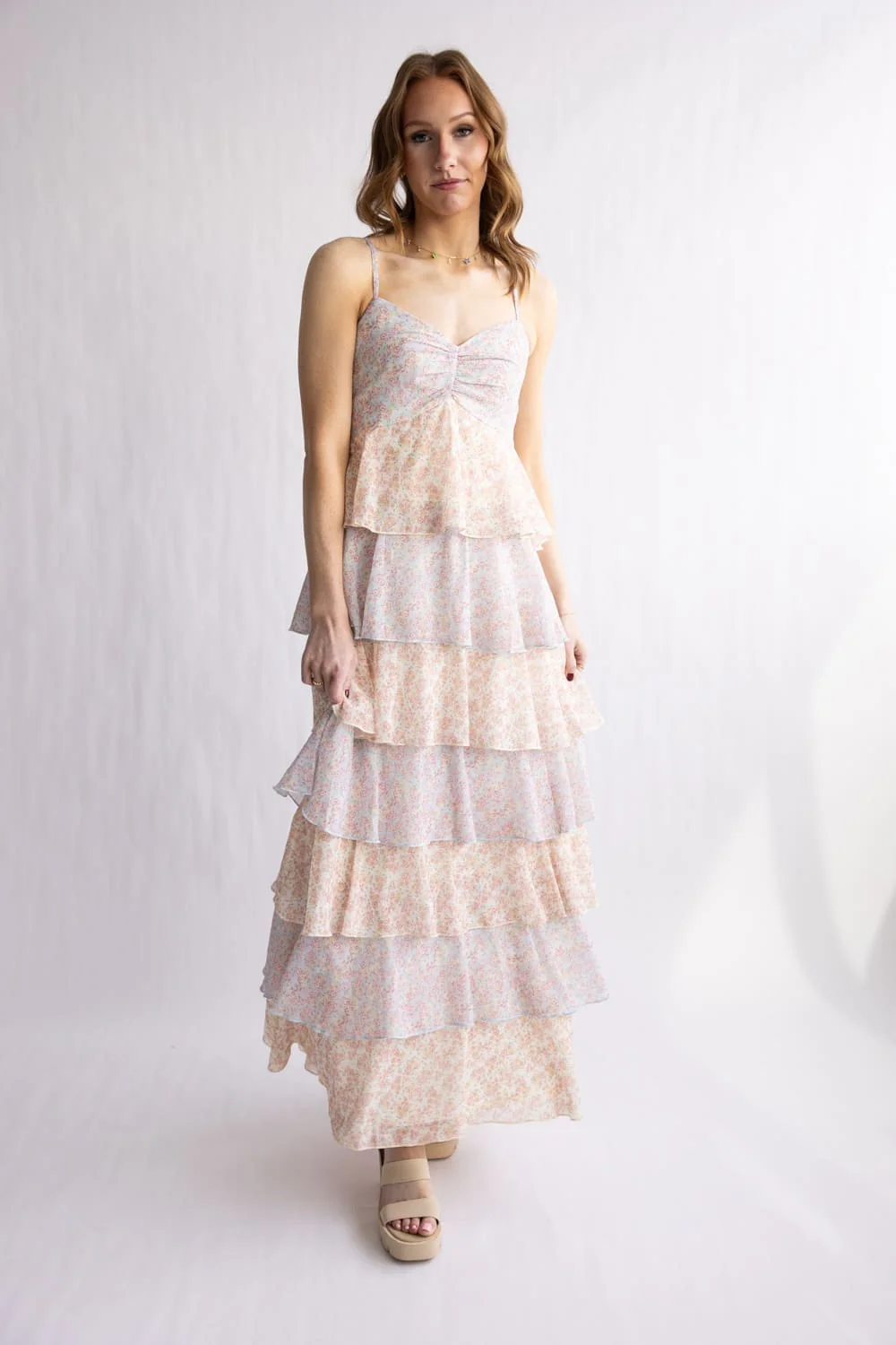 Tiered Floral Ruffle Maxi Dress for Women - Image 2