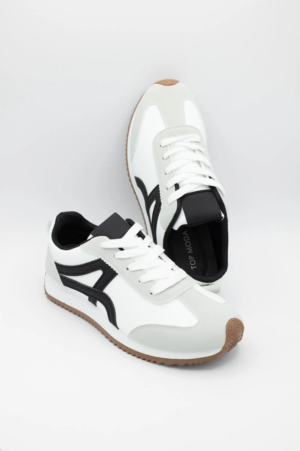 Top Moda Anki Sneakers for Women in White/Black | ANKI1-WHITE - Image 2