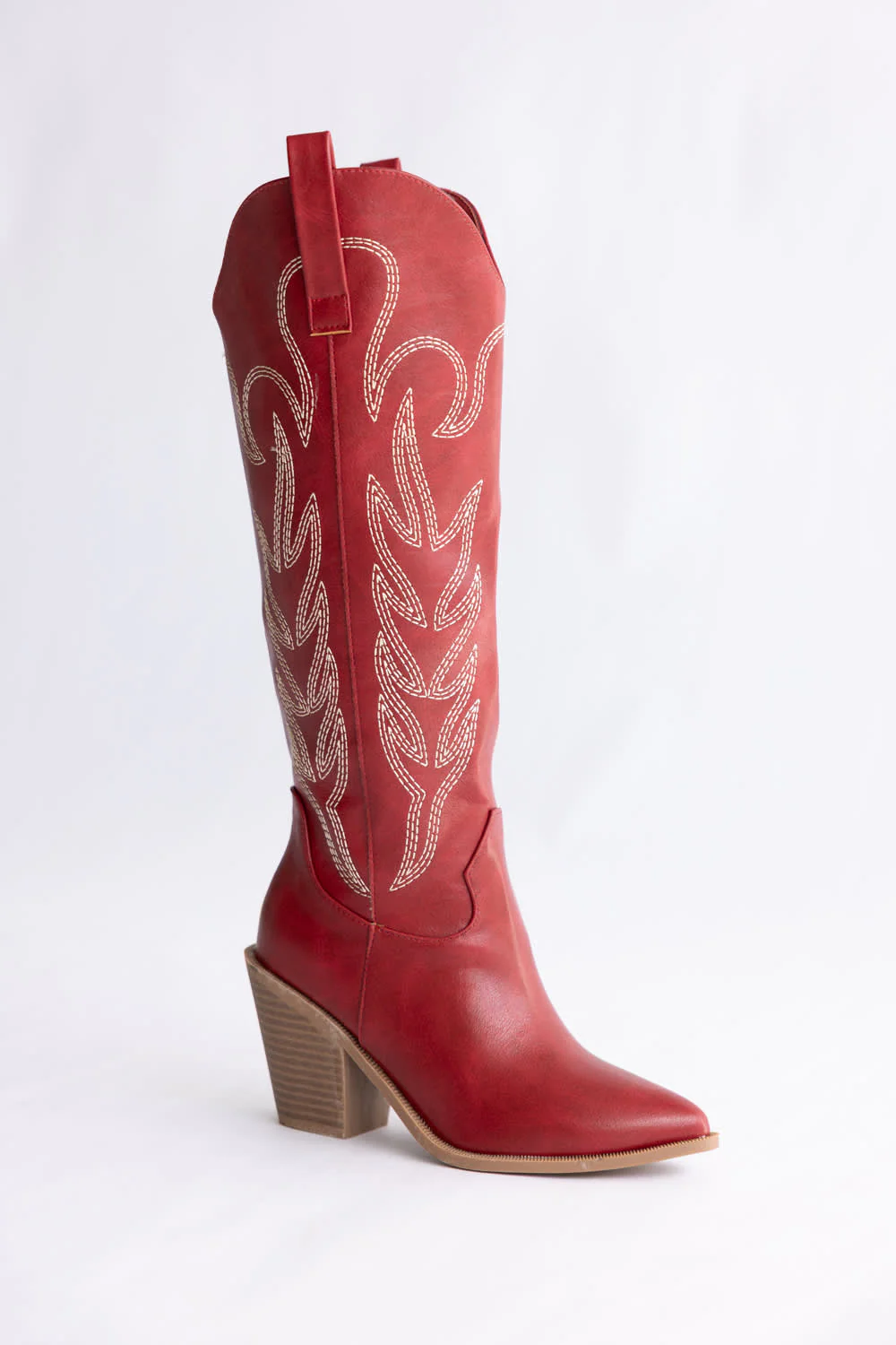 Top Moda Cattle Cowgirl Boots for Women in Red | CATTLE-9 - Image 3