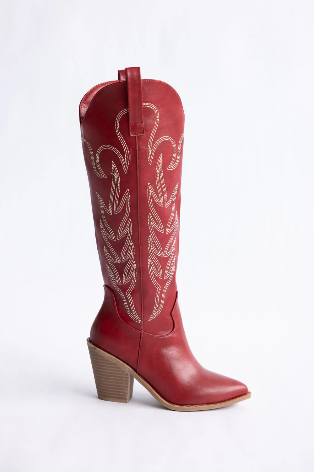 Top Moda Cattle Cowgirl Boots for Women in Red | CATTLE-9 - Image 4