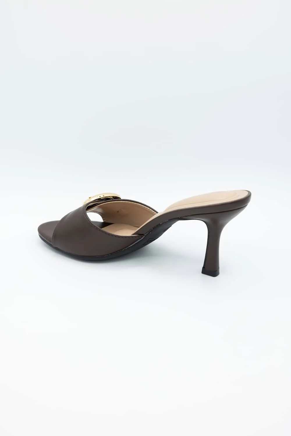 Top Moda Elsa Buckle Kitten Heels for Women in Brown | ELSA-56 BROWN - Image 4