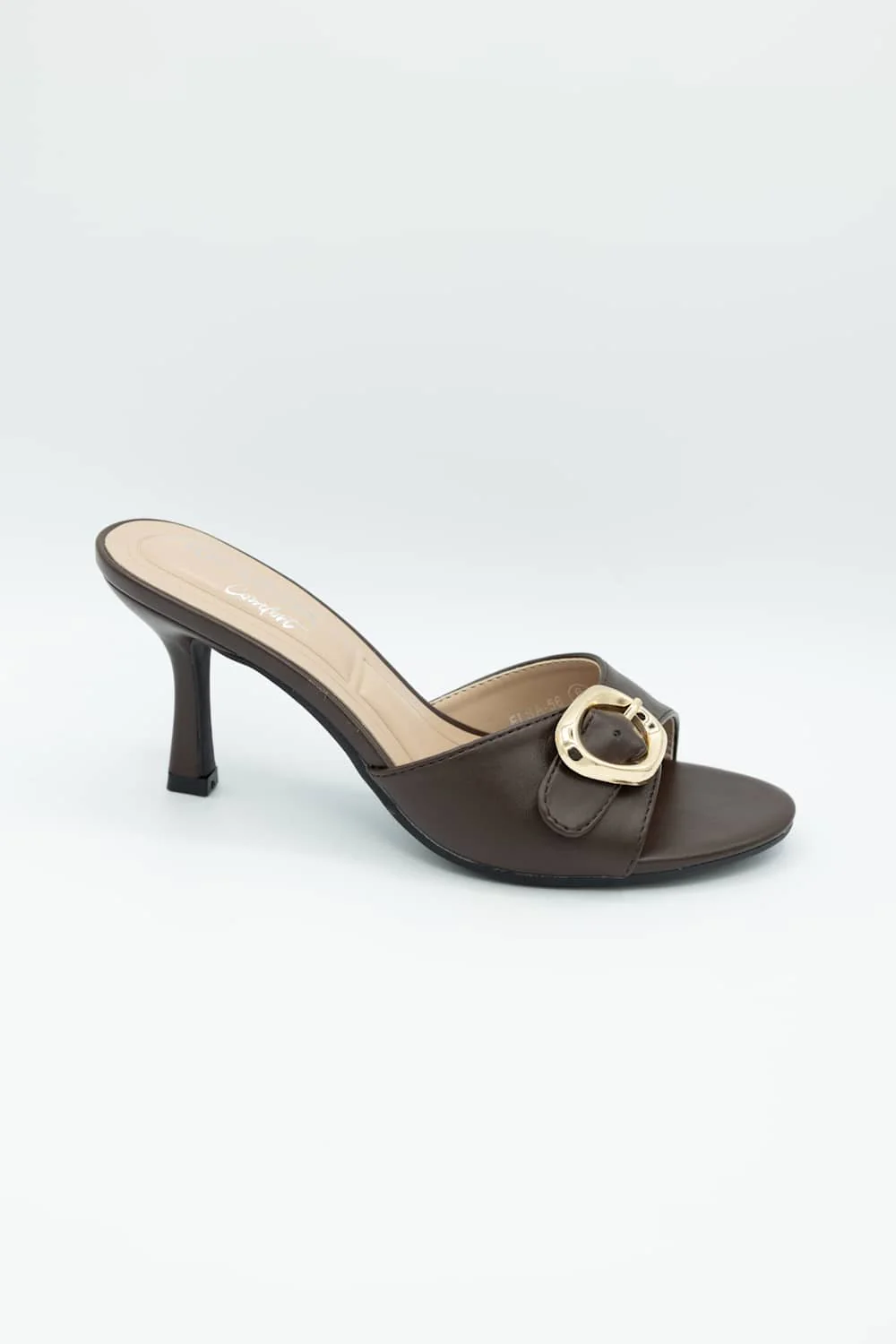 Top Moda Elsa Buckle Kitten Heels for Women in Brown | ELSA-56 BROWN - Image 5