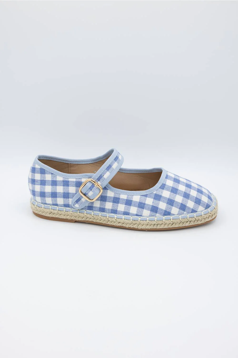 Top Moda Fallon Gingham Mary Jane Flats for Women in Blue | FALLON-1-BLUE - Image 2