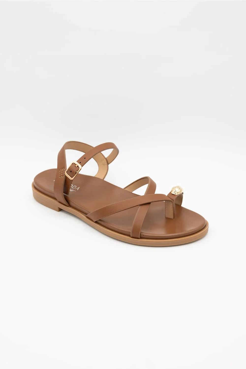 Top Moda Melrose Toe Loop Sandals for Women in Tan | MELROSE-1 TAN - Image 5