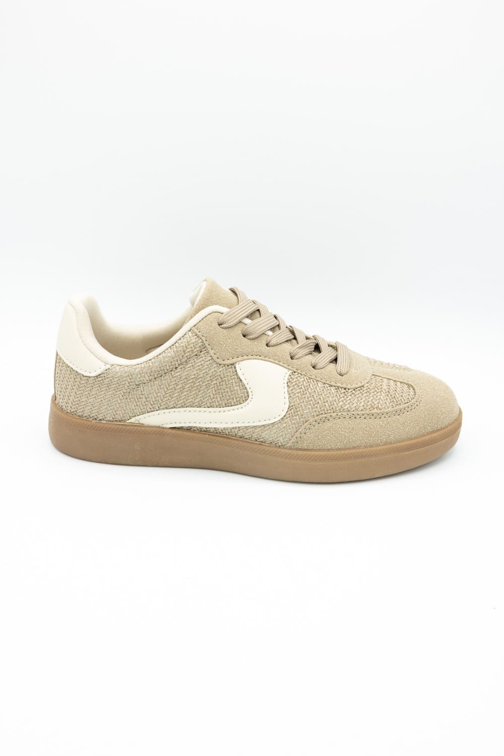 Top Moda Remus Raffia Sneakers for Women in Taupe | REMUS-1 TAUPE RAFFIA - Image 3