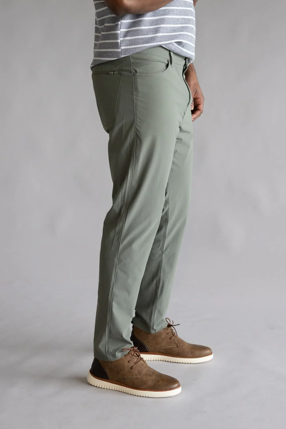 Tricot Prime Time Performance Pants for Men in Dusty Olive | PM72269-DUSTYOLIVE - Image 4