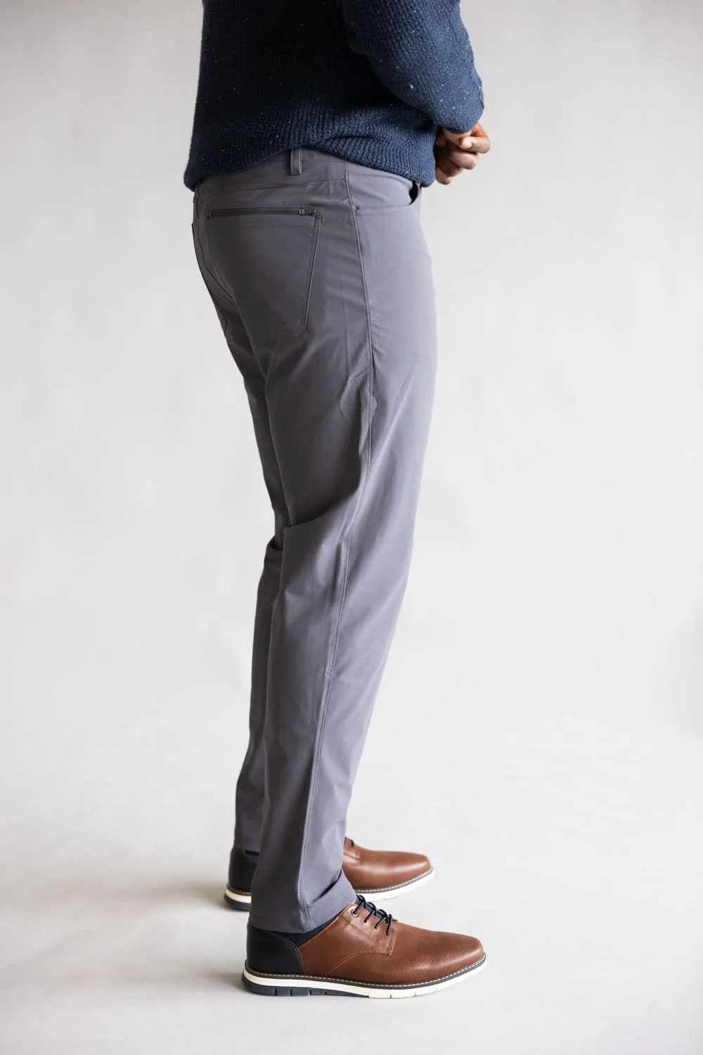 Tricot Prime Time Performance Pants for Men in Iron | PM72269-BLACKENED PEARL - Image 3