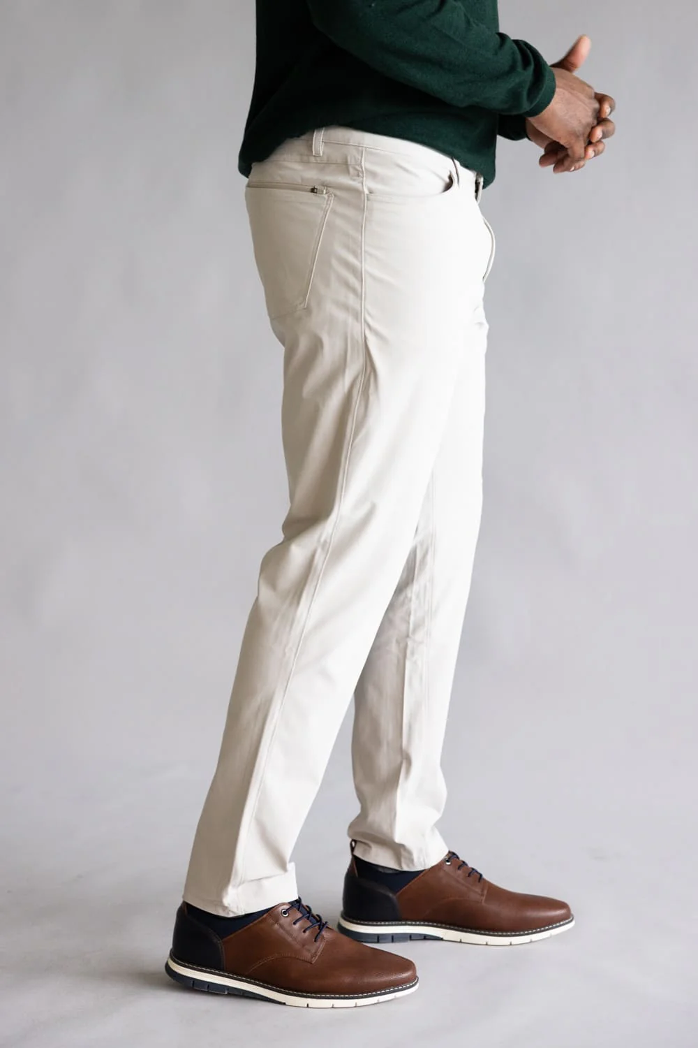 Tricot Prime Time Performance Pants for Men in Khaki | PM72269-KHAKI - Image 3