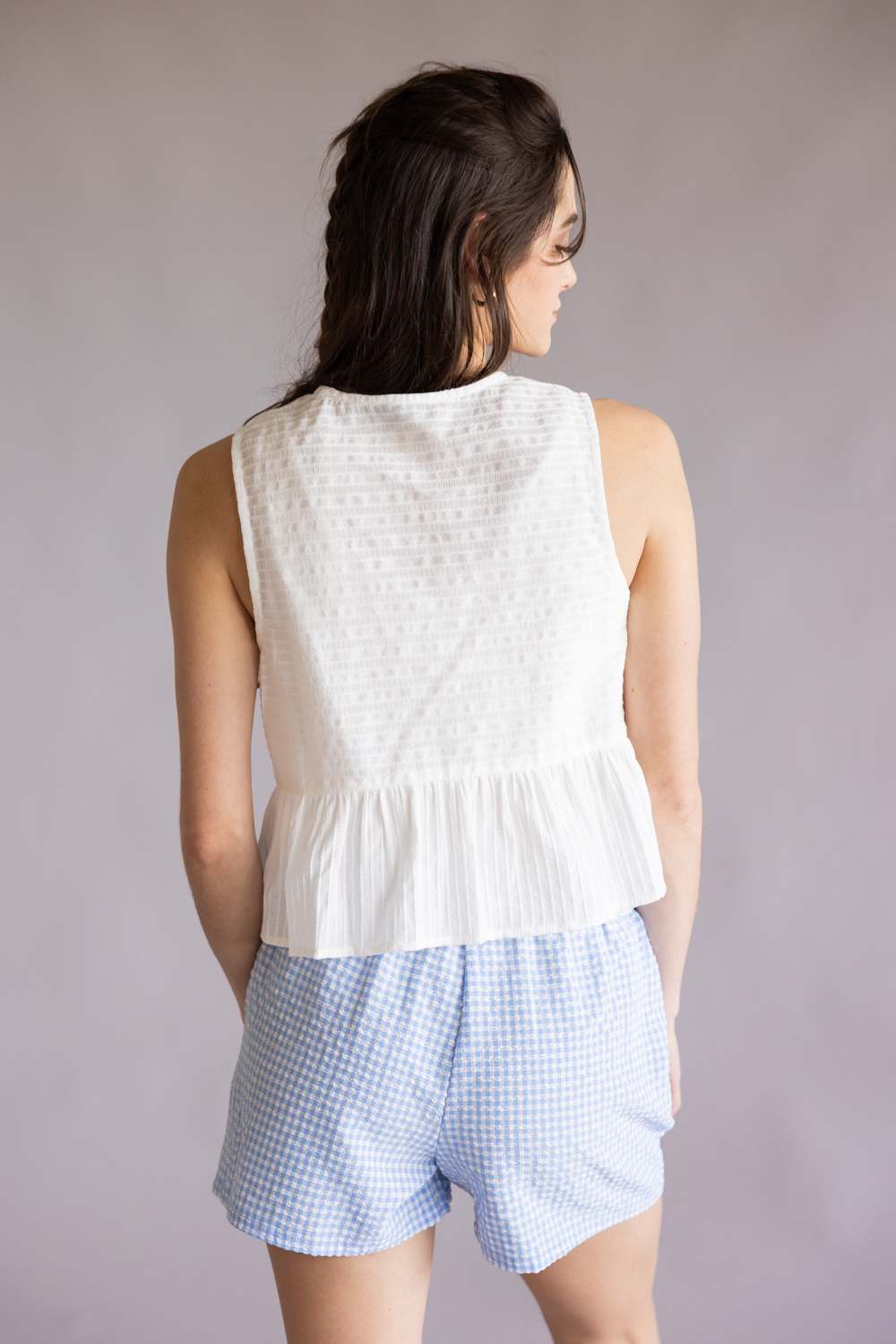 Triple Bow Tie Front Top for Women in White | PT50142-GL-WHITE - Image 5