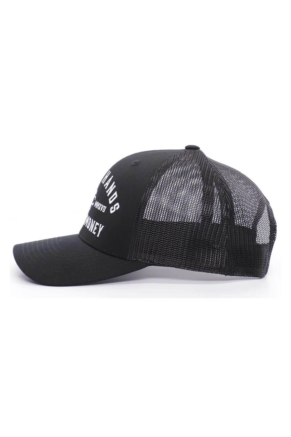 Troll Co. DCHM Embroidered Curved Brim Trucker Hat for Men in Black | TC0082-BLACK - Image 3