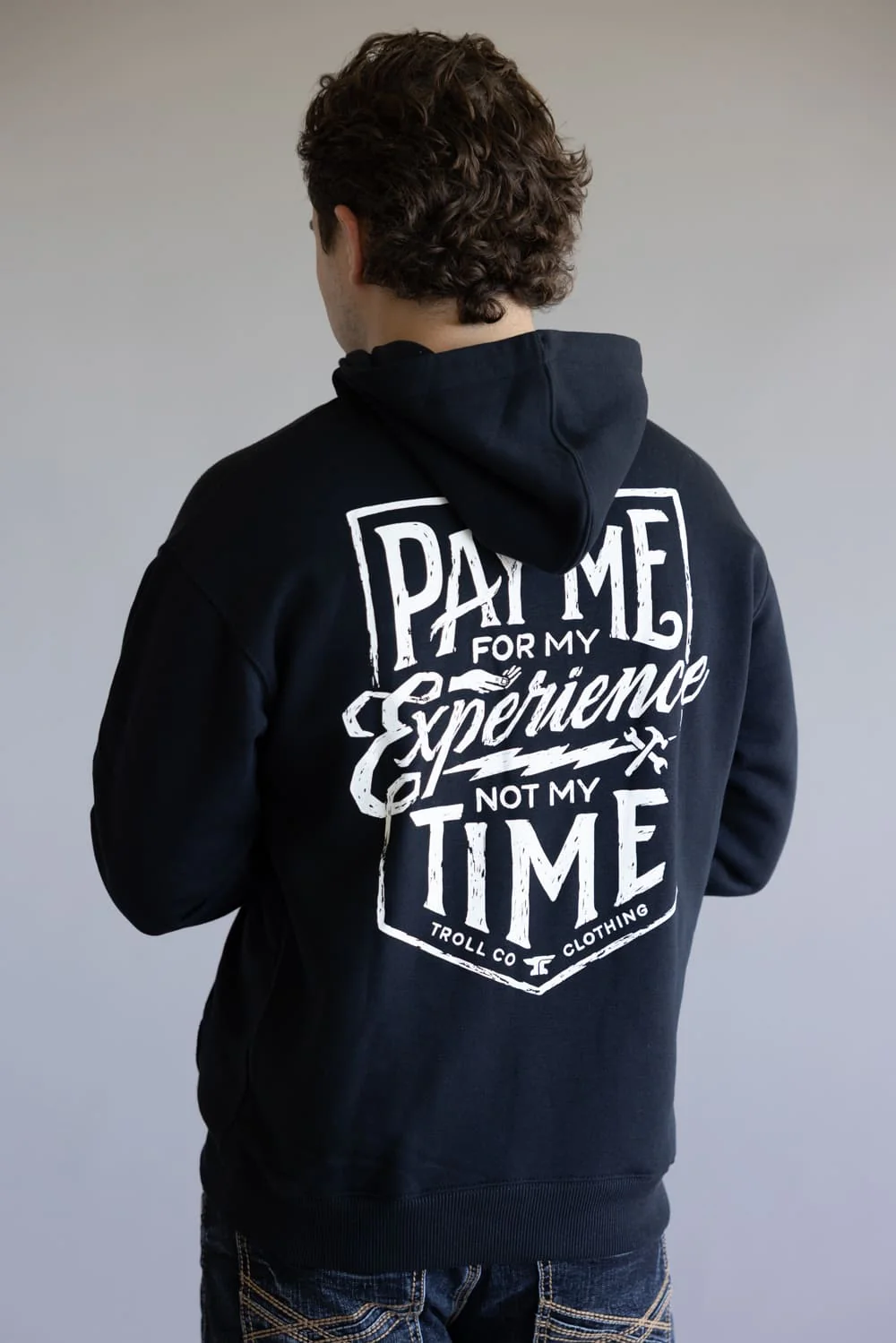 Troll Co. Pay Me Hoodie for Men in Black | TC0684-BLACK - Image 4