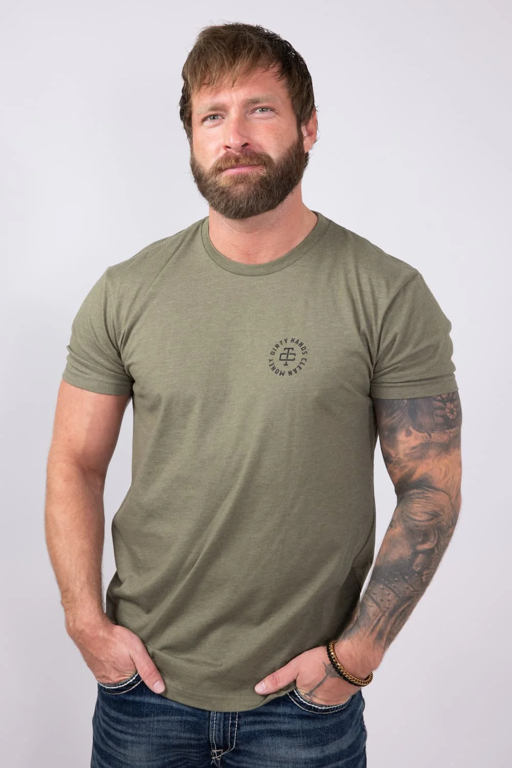 Troll Co Twisting Wrenches T-Shirt for Men in Green | TC1588-MILGRN - Image 3