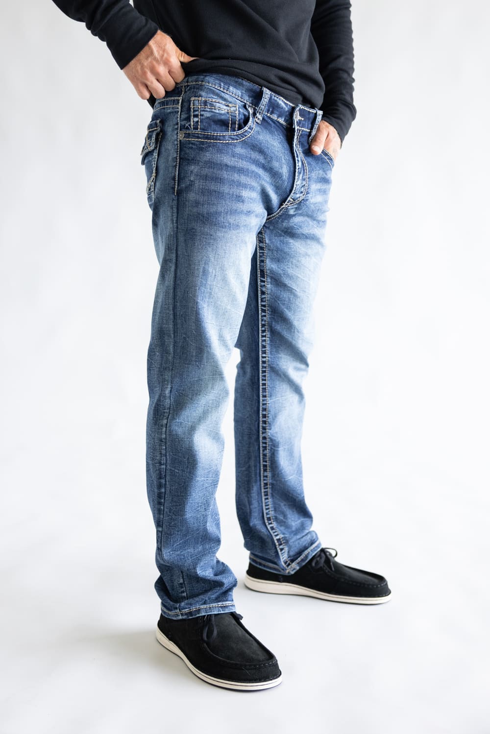 True Luck Afton Bootcut Stretch Jeans for Men | TL22031409 - Image 4