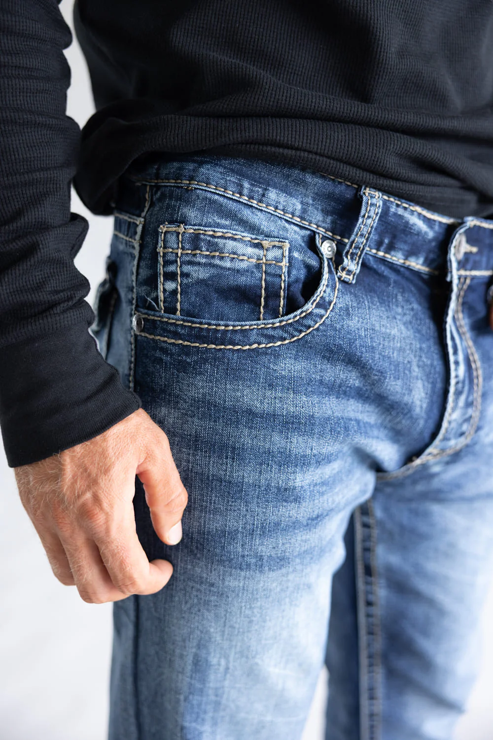 True Luck Afton Bootcut Stretch Jeans for Men | TL22031409 - Image 5