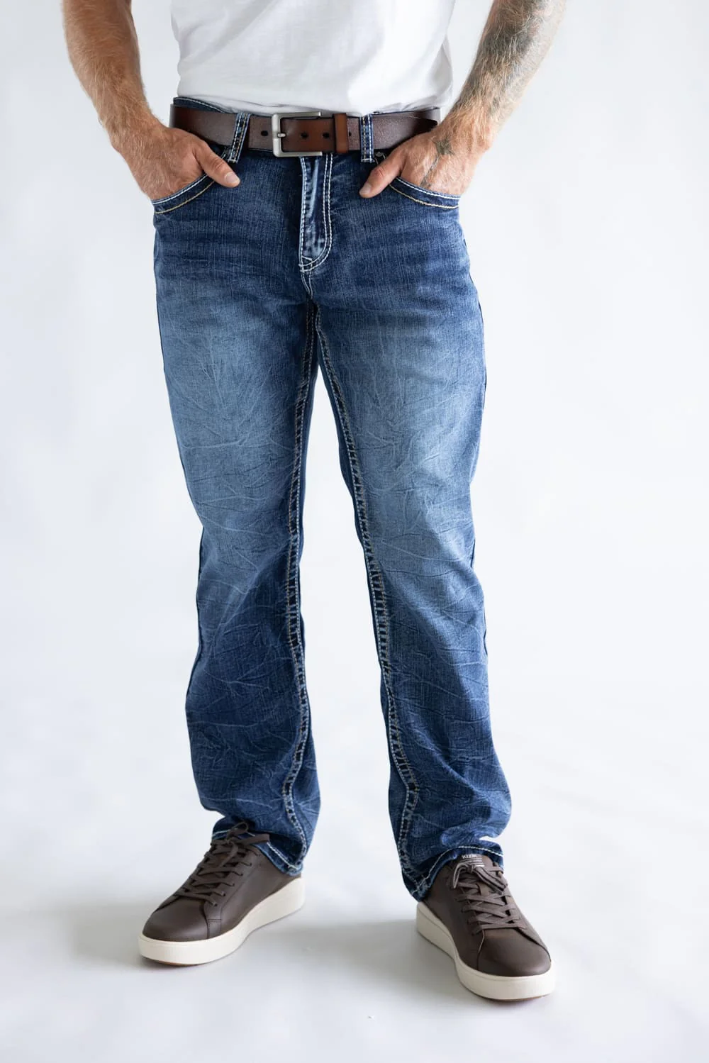 True Luck Bell Bootcut Stretch Jeans for Men | TL24012301 - Image 2