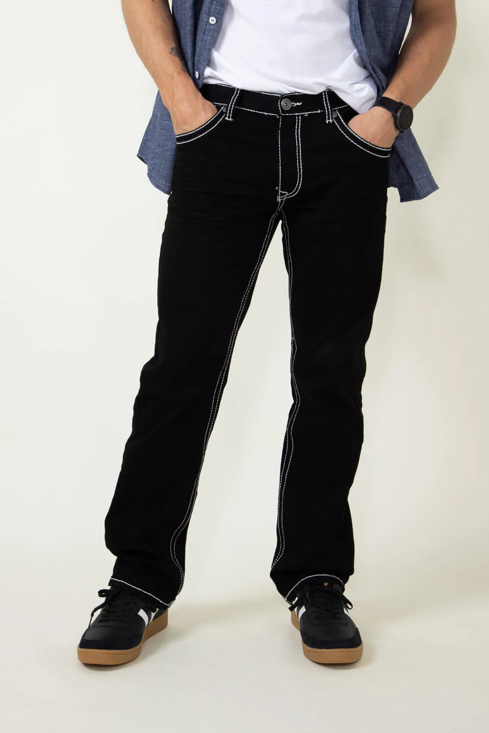 True Luck Blake Bootcut Jeans for Men in Black | TL16350002-BLACK - Image 2