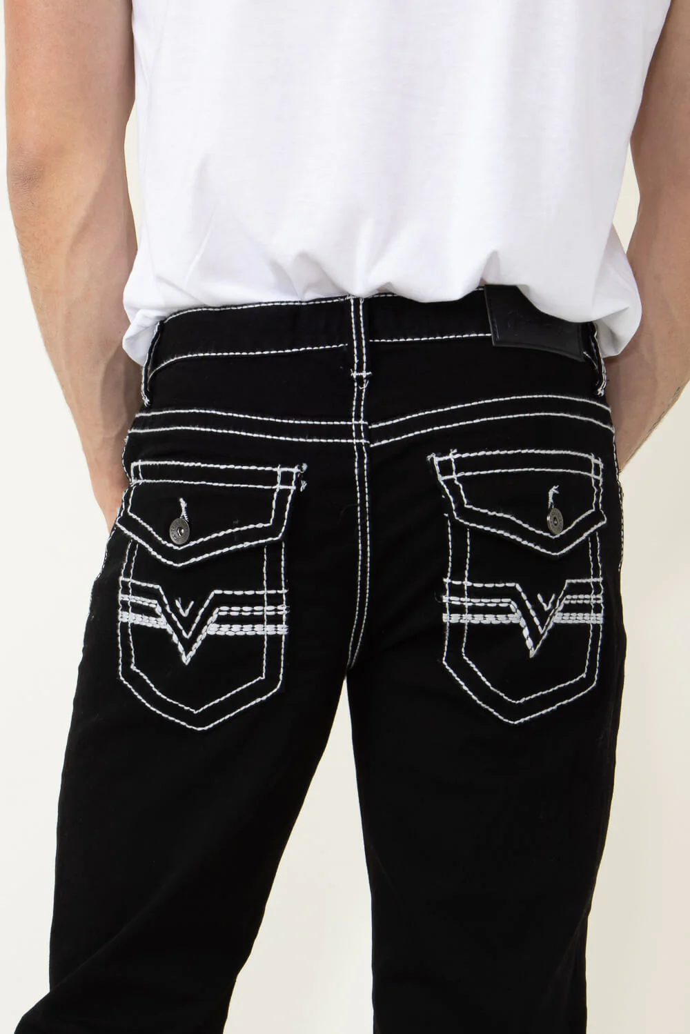 True Luck Blake Bootcut Jeans for Men in Black | TL16350002-BLACK - Image 5