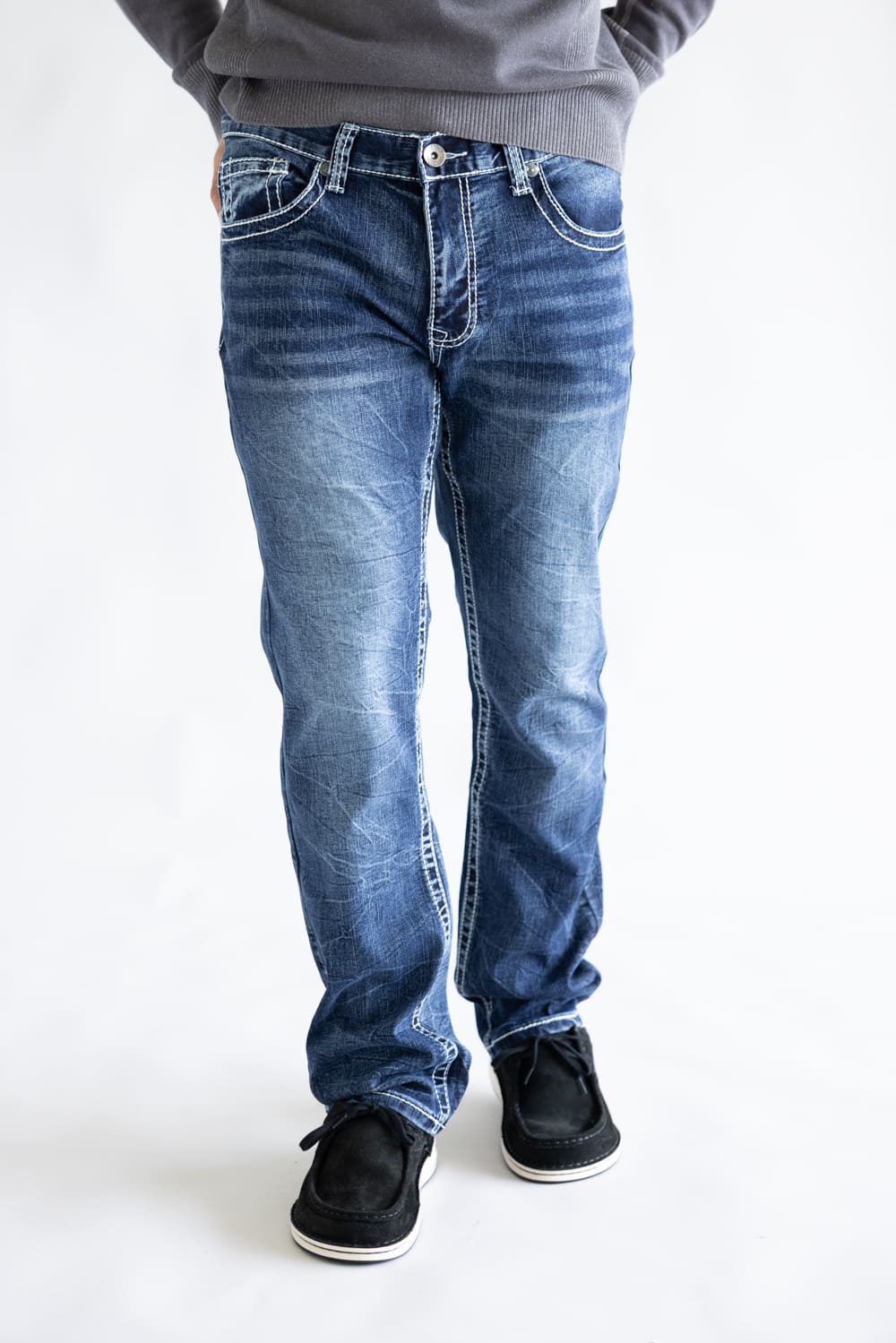 True Luck Bo Bootcut Stretch Jeans for Men | TL22031607 - Image 2