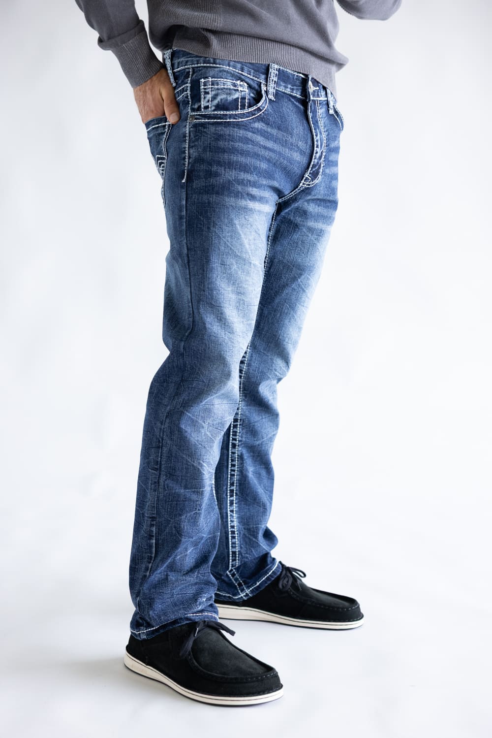 True Luck Bo Bootcut Stretch Jeans for Men | TL22031607 - Image 3