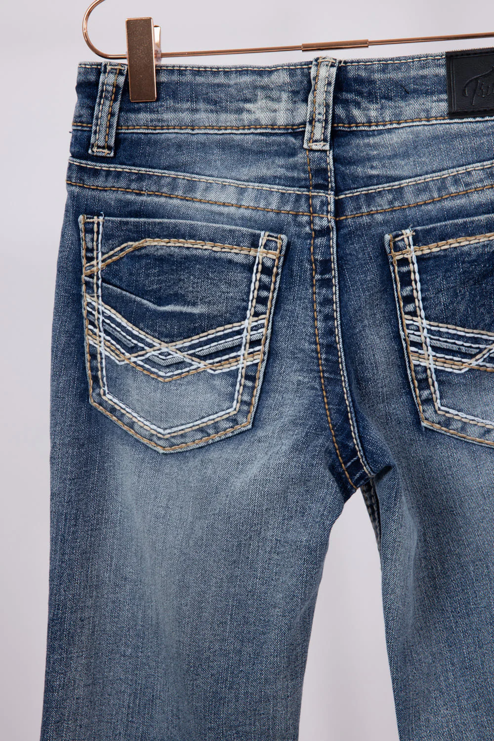 True Luck Boys 8-20 Ramsey Straight Stretch Jeans | TL19150017B-MEDBLUE - Image 4