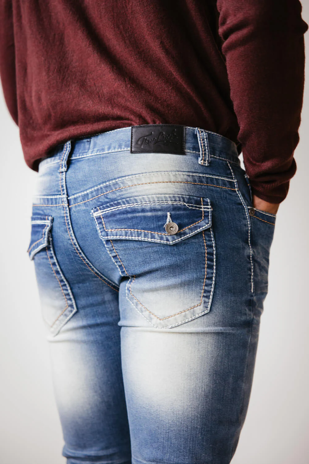 True Luck Calvin Straight Jeans for Men in Medium Wash | TL24010512 - Image 2
