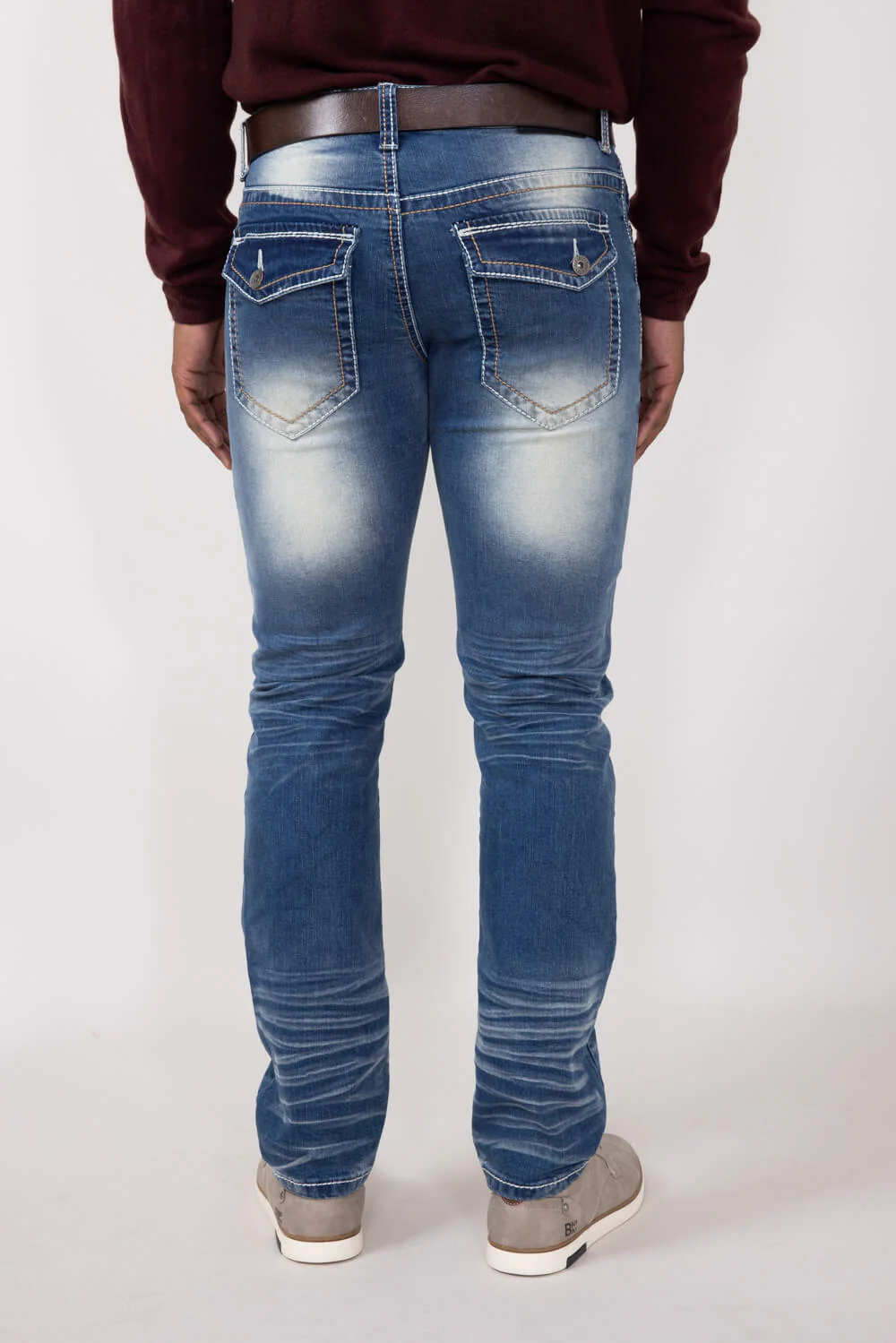 True Luck Calvin Straight Jeans for Men in Medium Wash | TL24010512 - Image 5