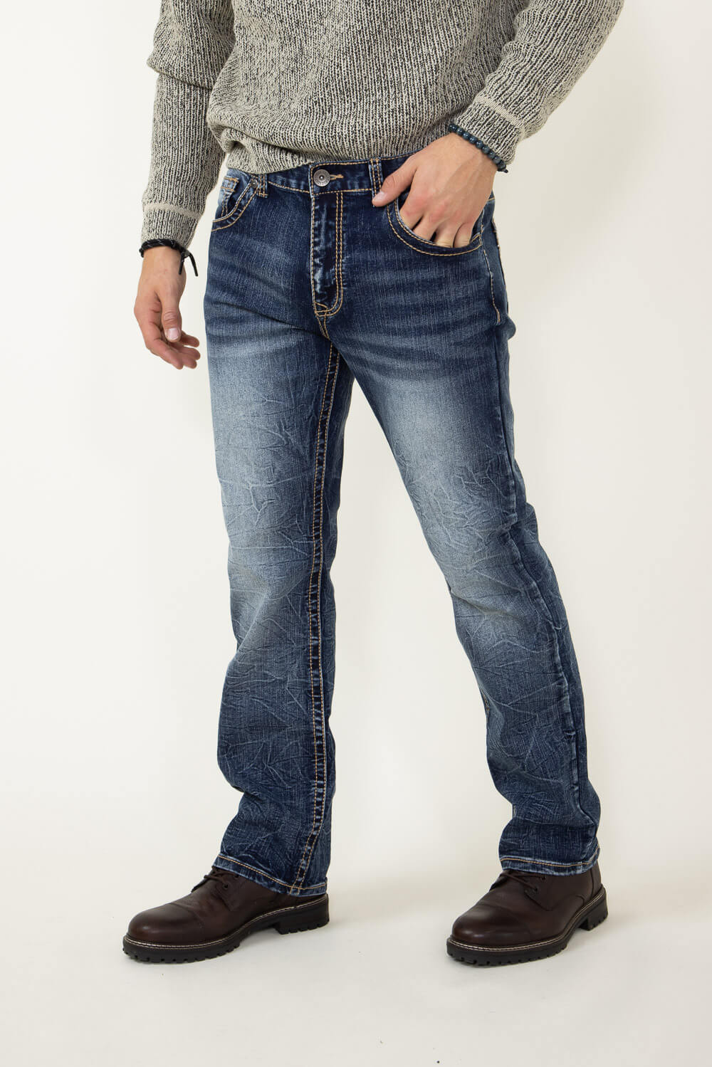 True Luck Jayden Bootcut Jeans for Men | TL20152108 - Image 3