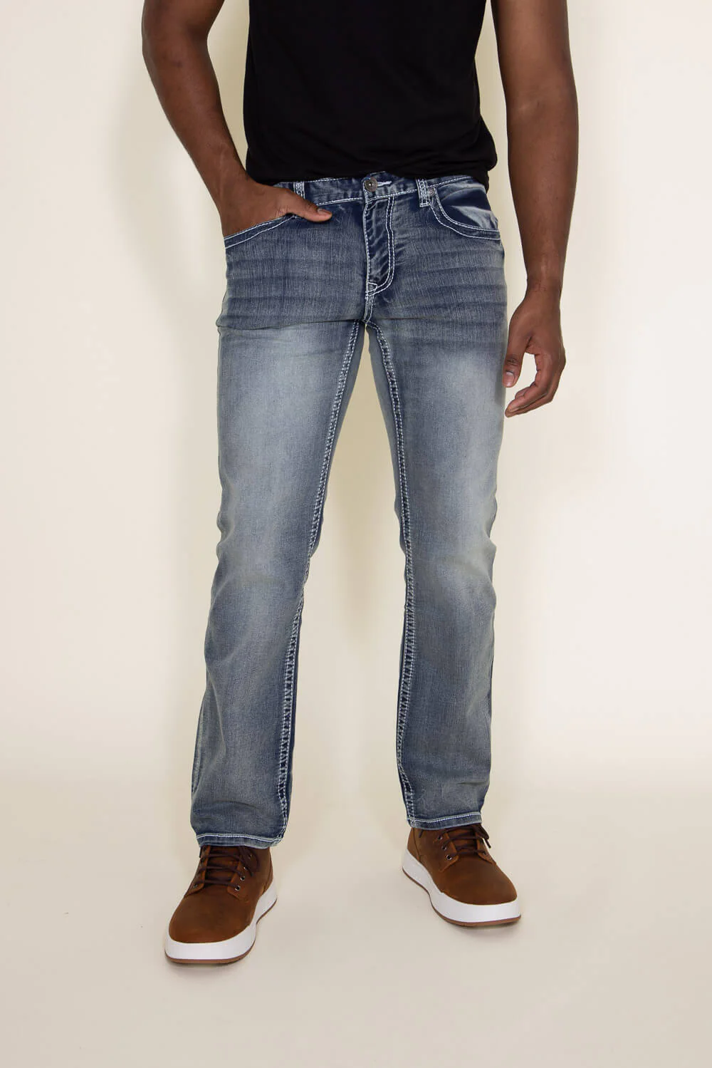 True Luck Dominic Bootcut Stretch Jeans for Men | TL15350239 - Image 2