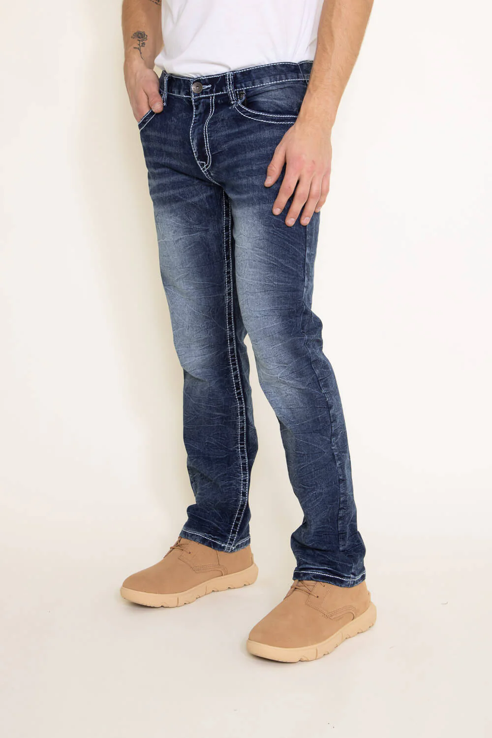 True Luck Zachary Bootcut Stretch Jeans for Men | TL20356609 - Image 3