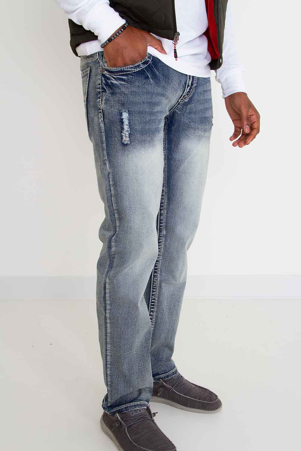 True Luck Miles Straight Distressed Jeans for Men | TL18350004 - Image 3