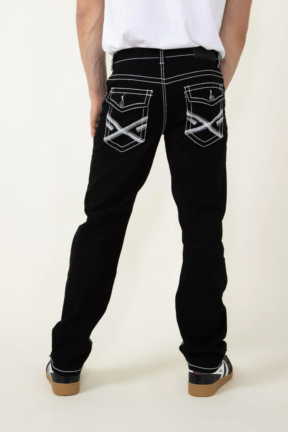 True Luck Vinny Straight Jeans for Men in Black | TL20356611-BLACK - Image 4