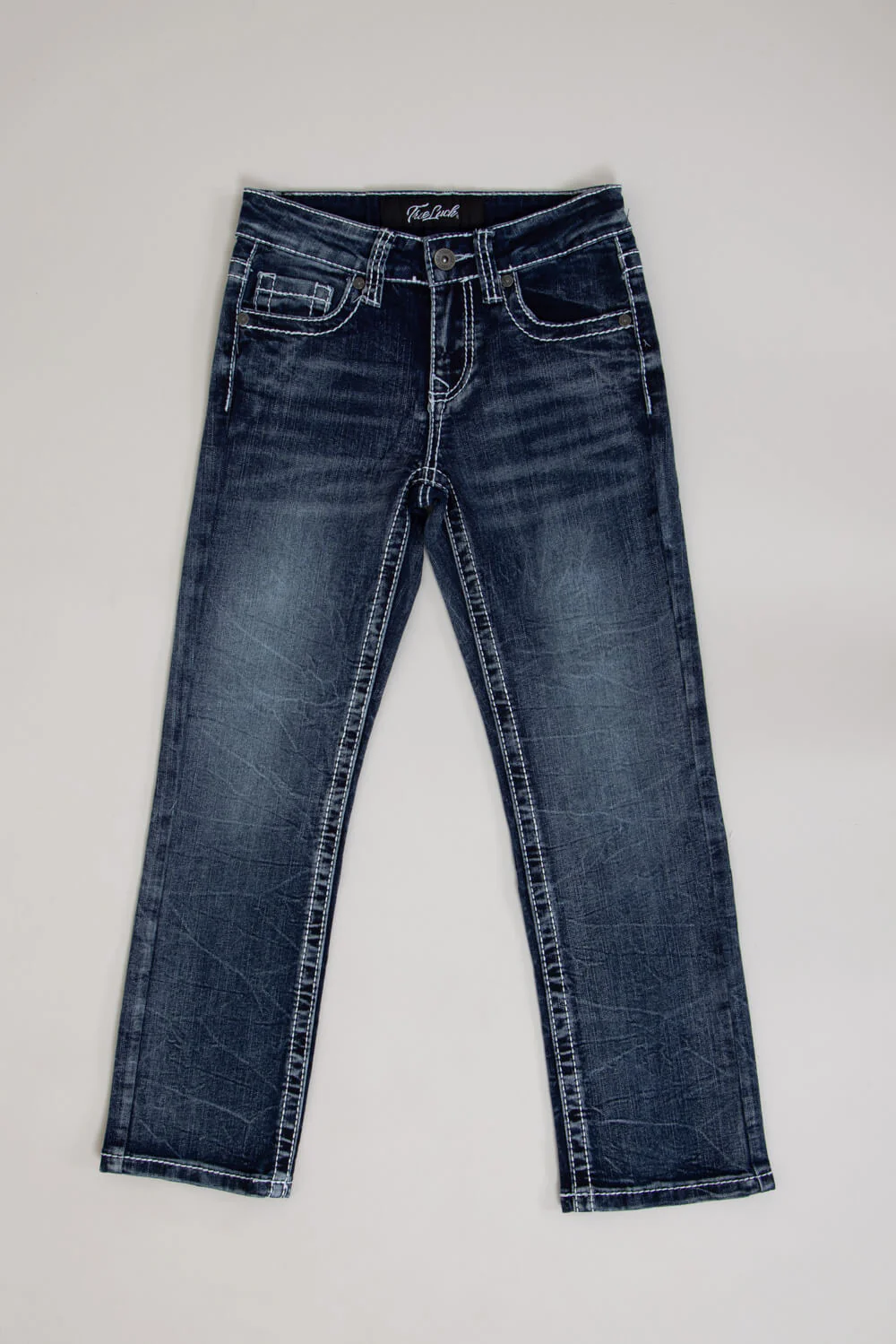 True Luck Youth Baker Straight Jeans for Boys | TL19350401B-GLKB1-DKDENIM - Image 2