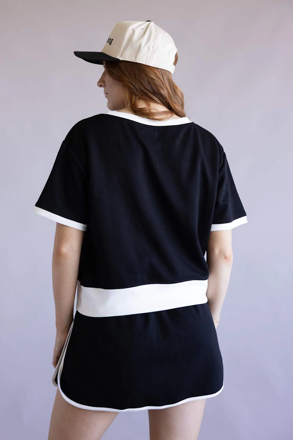 Two Piece Scuba Set for Women in Black/White | KDC-SET-350-BLK - Image 4