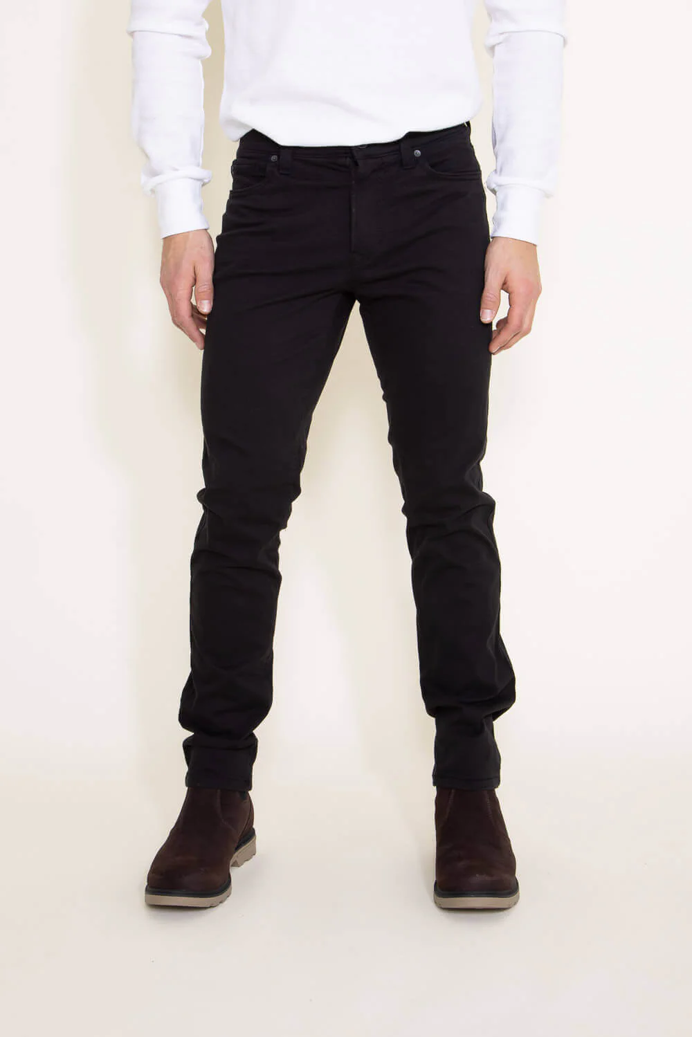 Union Five Pocket Comfort Twill Pants for Men in Black | H3538WT-001H-BLK - Image 3
