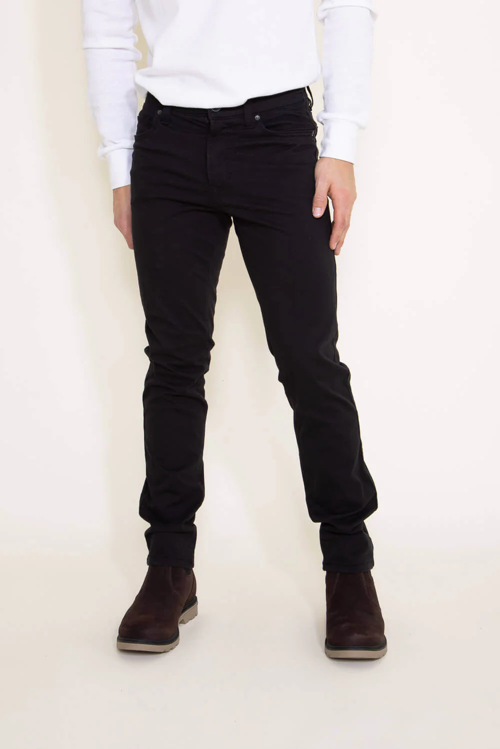 Union Five Pocket Comfort Twill Pants for Men in Black | H3538WT-001H-BLK - Image 5