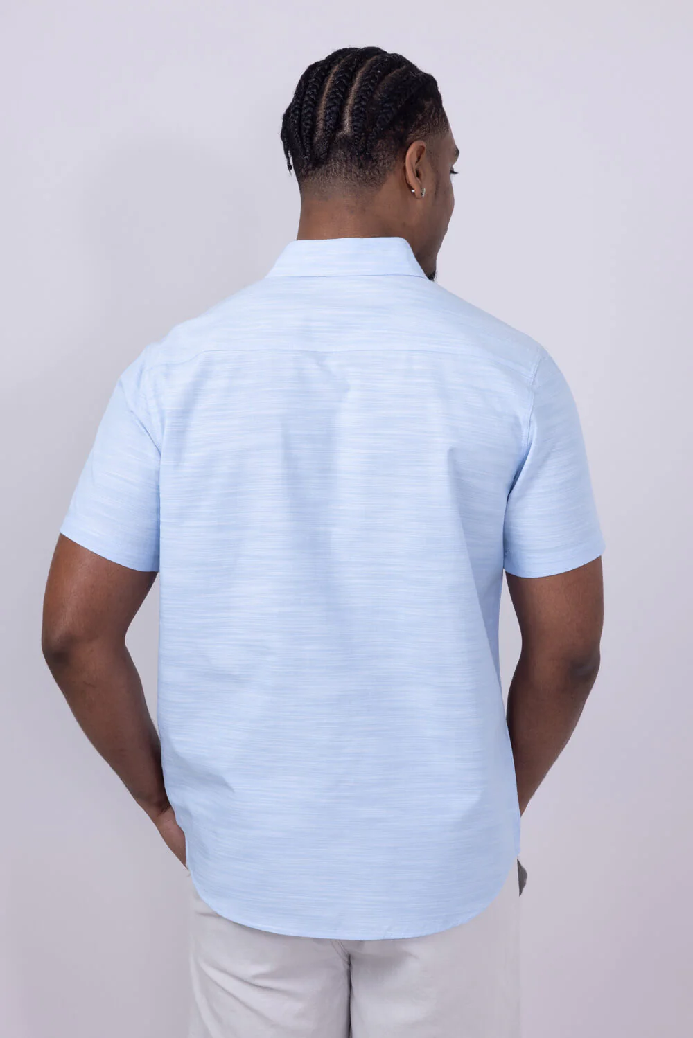 Union Lennox Slub Cotton Button Up Shirt for Men in Blue | H133504-HAMPTONS - Image 2