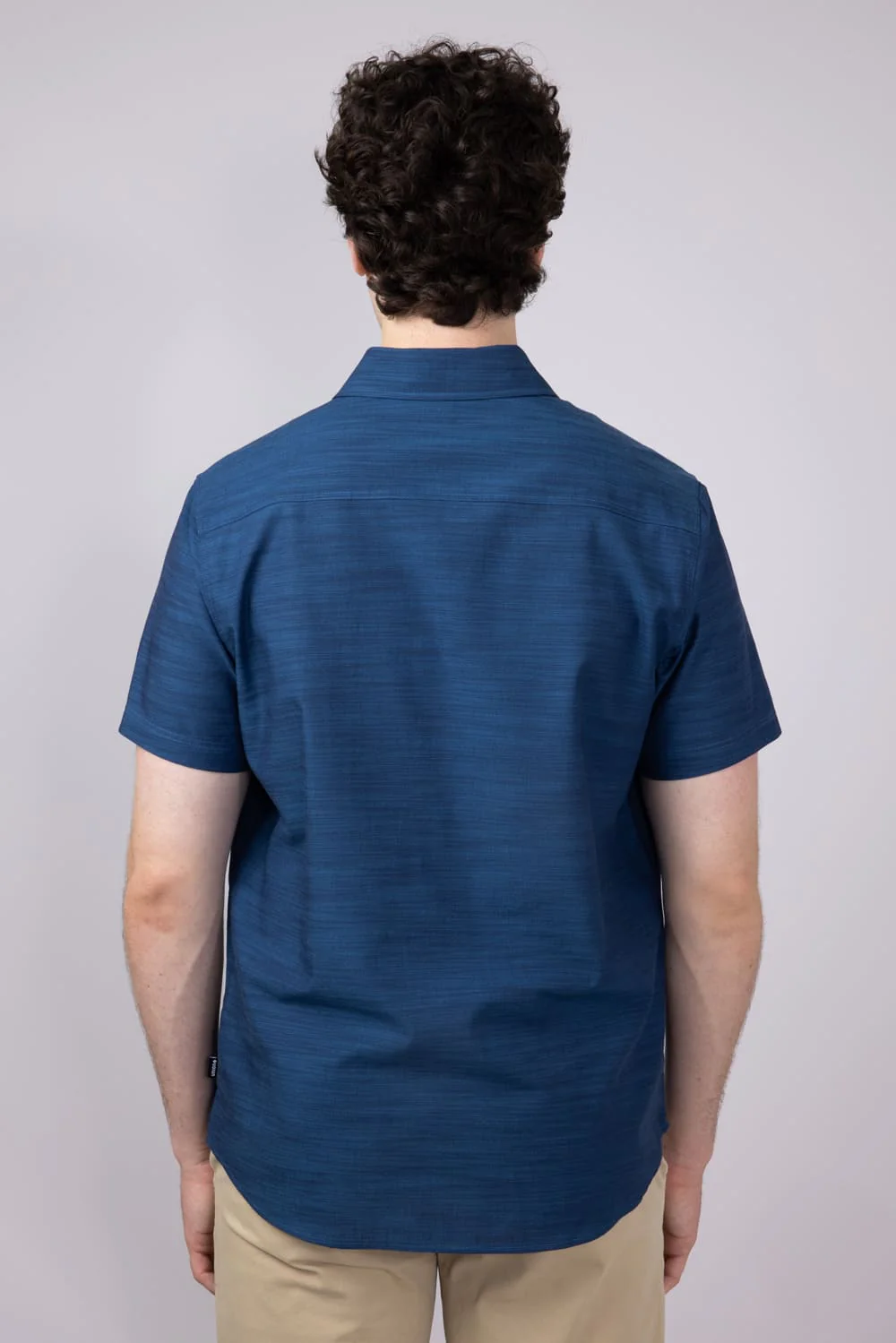 Union Lennox Slub Cotton Button Up Shirt for Men in Dark Blue | H133504-ALKALINE - Image 2