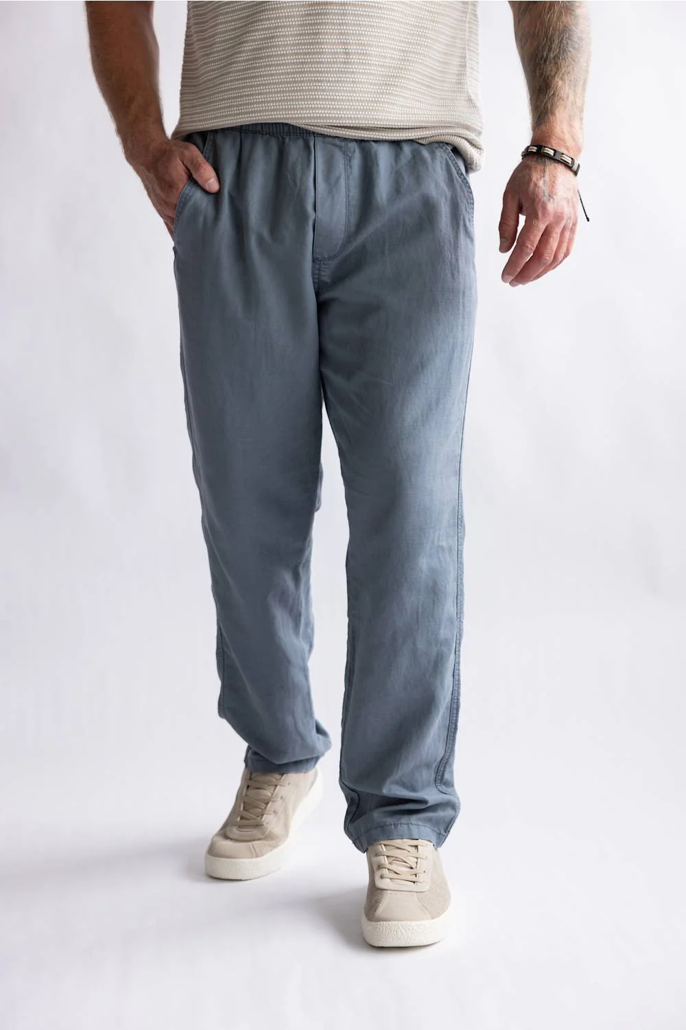 Union Pacifica Linen Pants for Men in Gravity | H15U0M-GRAVITY - Image 6