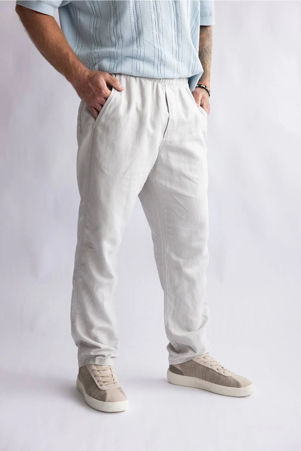 Union Pacifica Linen Pants for Men in Vapor | H151U0M-VAPOR - Image 3