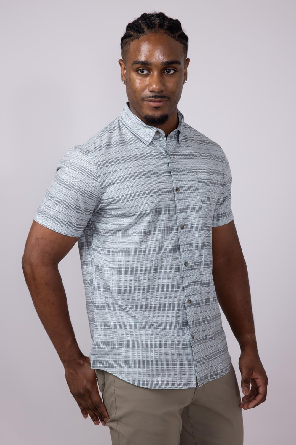Union Printed Aeromesh Button Up Shirt for Men - Image 2