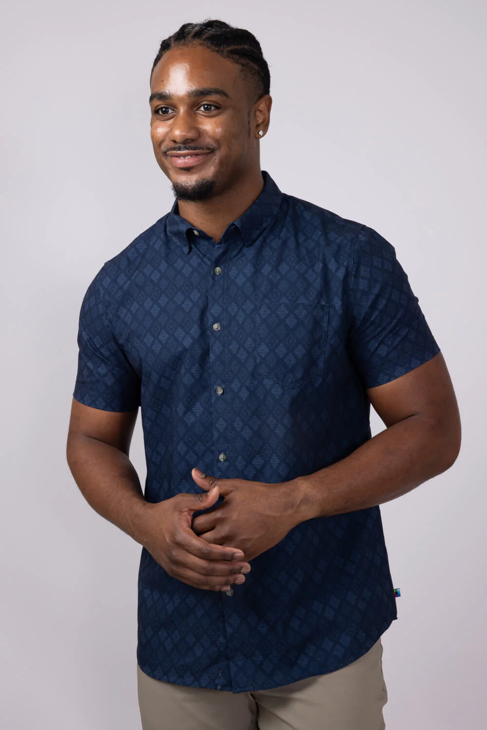 Union Printed Aeromesh Button Up Shirt for Men - Image 3