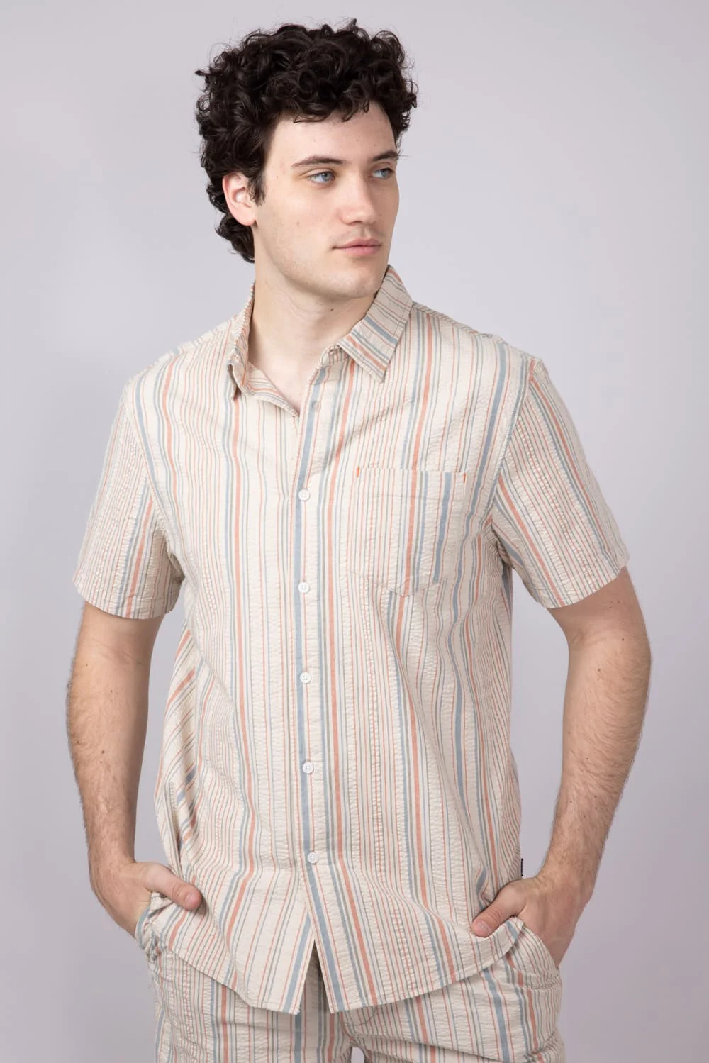 Union Valencia Seersucker Button Up Shirt for Men - Image 2