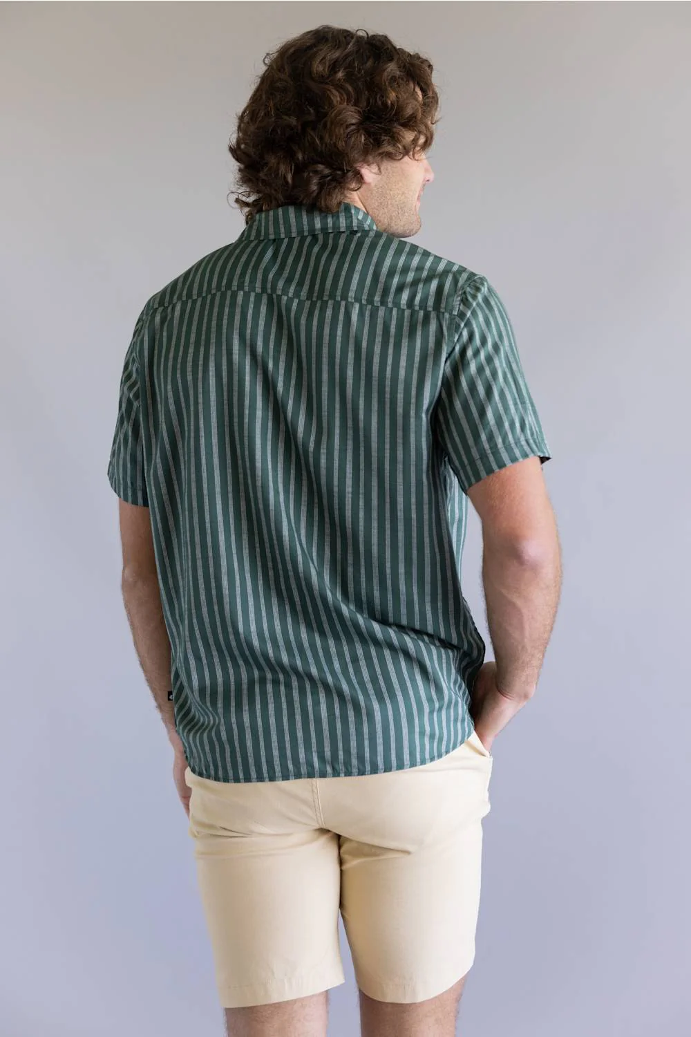 Union Venice Printed Rayon Button Up Shirt for Men in Eucalyptus | H13B0M7-EUCALYPTUS - Image 4